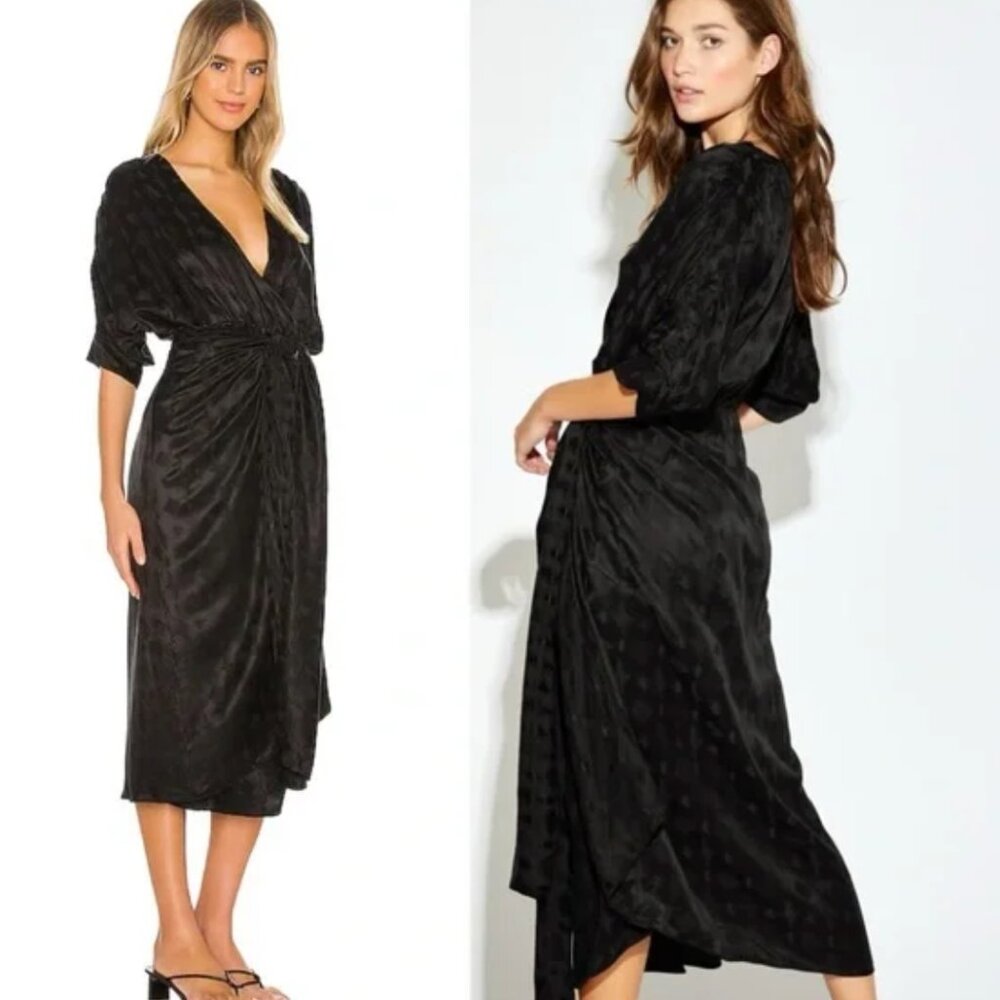 Callahan Knitwear Sami Midi Asymmetrical Wrap Dress